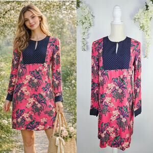 Maeve Anthropologie US 4 Floral Shift Dress Boho Cottagecore Retro Spring Easter